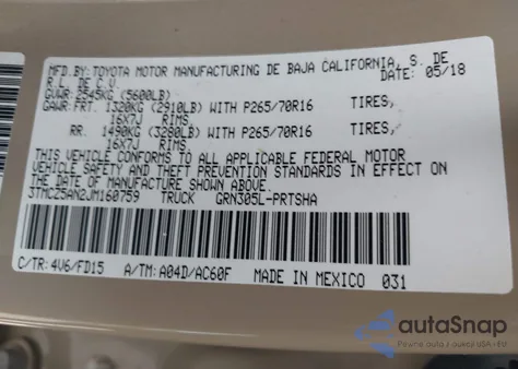 2018 Toyota Tacoma Trd Off Road из США, поврежденный, VIN 3TMCZ5AN2JM160759